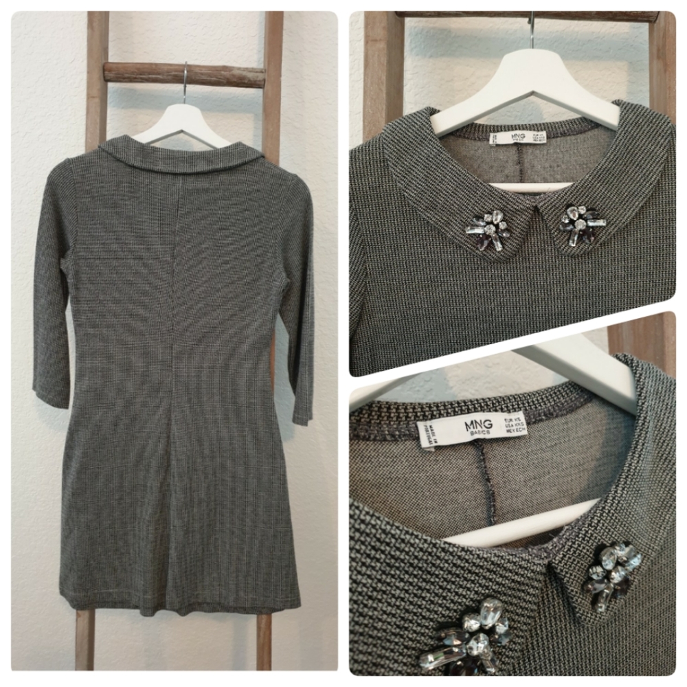 Mango Beaded collar mini dress